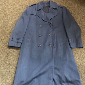 Vintage USAF Double-Breasted Blue Overcoat